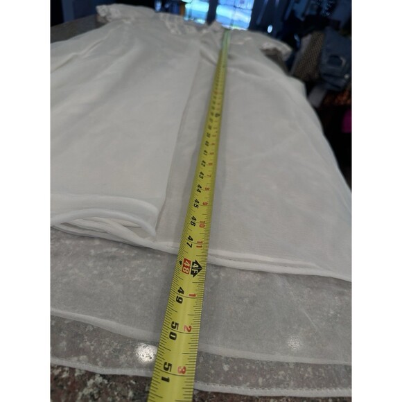 Vintage Dream Away Peignoir Size S Sheer Cream Nylon Bridal NightGown  Robe embr - Picture 11 of 11